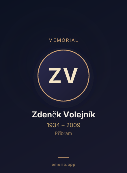 Memorial portrait of Zdeněk Volejník