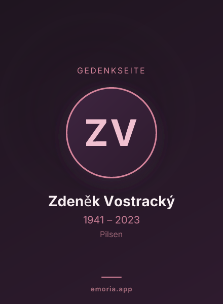 Gedenkportrait von Zdeněk Vostracký