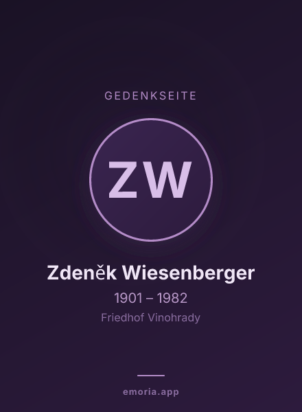 Gedenkportrait von Zdeněk Wiesenberger