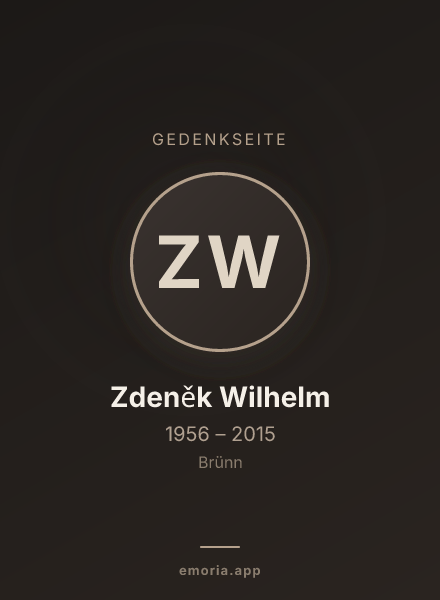 Gedenkportrait von Zdeněk Wilhelm