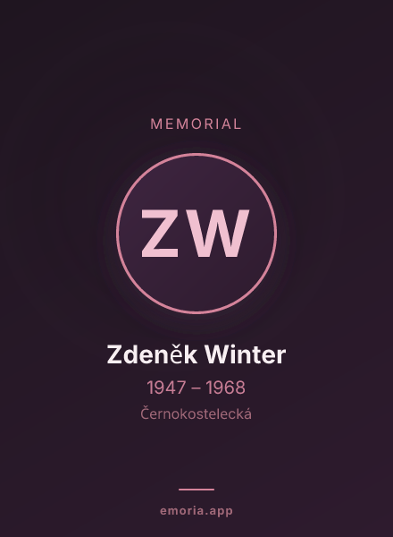 Memorial portrait of Zdeněk Winter