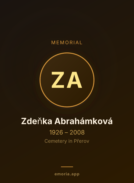 Memorial portrait of Zdeňka Abrahámková