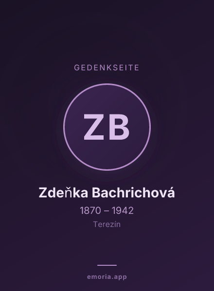 Gedenkportrait von Zdeňka Bachrichová