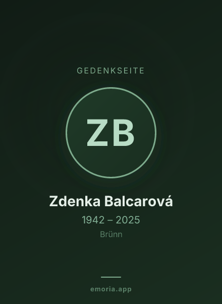Gedenkportrait von Zdenka Balcarová