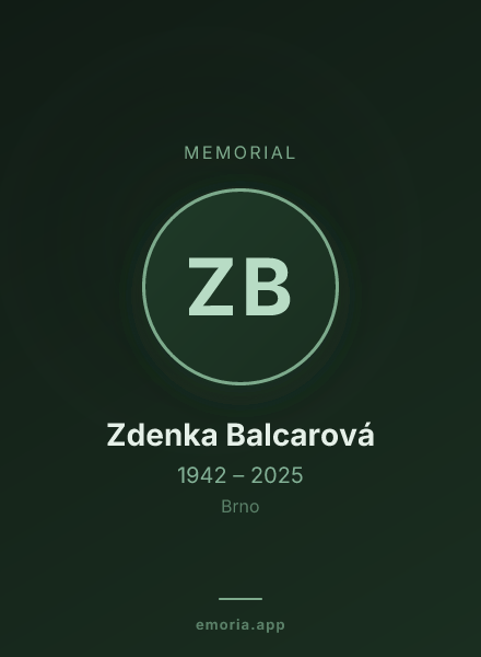 Memorial portrait of Zdenka Balcarová