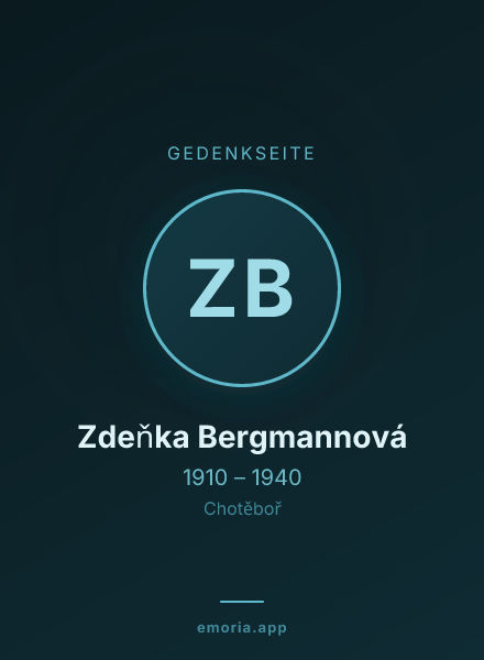 Gedenkportrait von Zdeňka Bergmannová