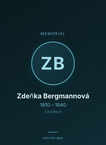 Memorial portrait of Zdeňka Bergmannová