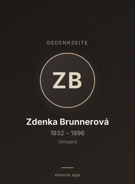 Gedenkportrait von Zdenka Brunnerová