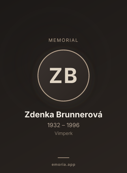 Memorial portrait of Zdenka Brunnerová