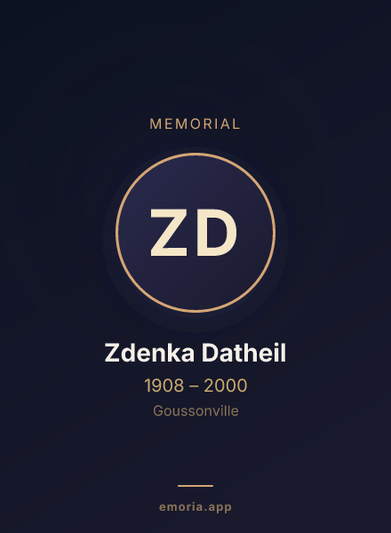 Memorial portrait of Zdenka Datheil