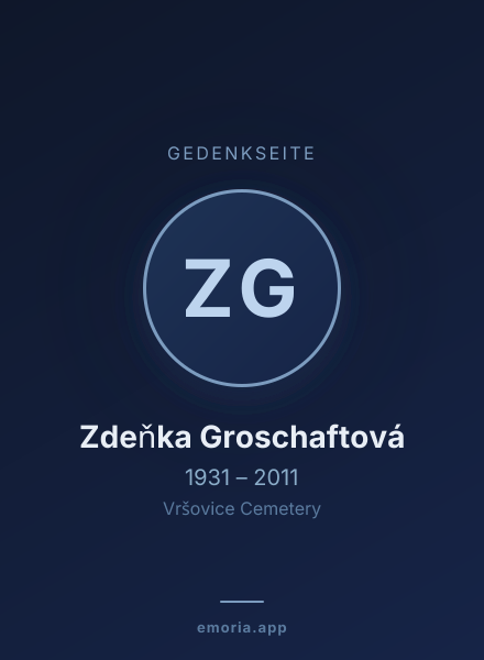 Gedenkportrait von Zdeňka Groschaftová