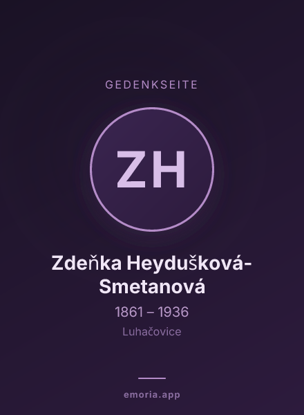 Gedenkportrait von Zdeňka Heydušková-Smetanová