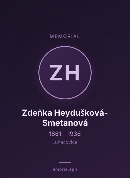 Memorial portrait of Zdeňka Heydušková-Smetanová
