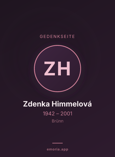 Gedenkportrait von Zdenka Himmelová