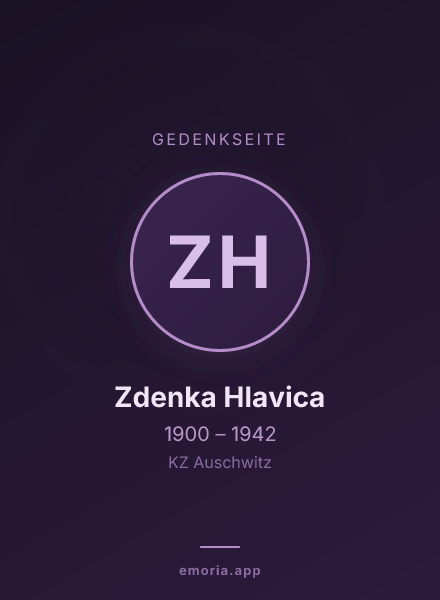 Gedenkportrait von Zdenka Hlavica