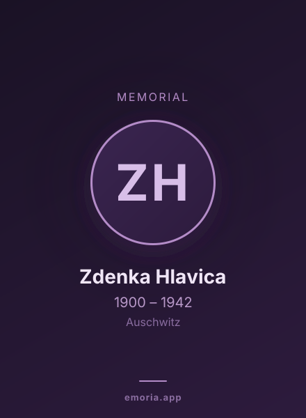 Memorial portrait of Zdenka Hlavica