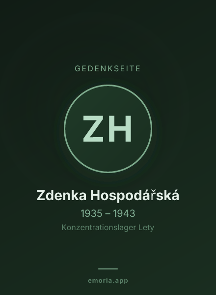 Gedenkportrait von Zdenka Hospodářská