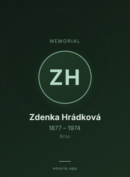 Memorial portrait of Zdenka Hrádková