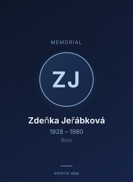 Memorial portrait of Zdeňka Jeřábková