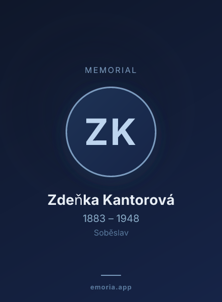 Memorial portrait of Zdeňka Kantorová