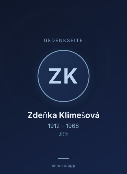 Gedenkportrait von Zdeňka Klimešová
