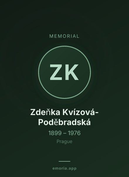 Memorial portrait of Zdeňka Kvízová-Poděbradská