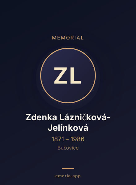 Memorial portrait of Zdenka Lázničková-Jelínková