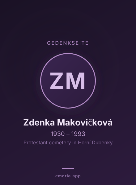 Gedenkportrait von Zdenka Makovičková