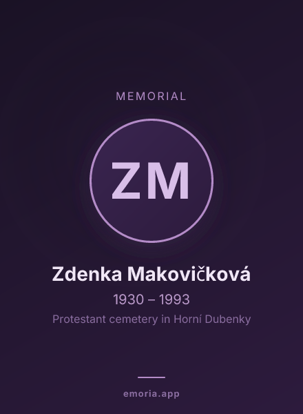 Memorial portrait of Zdenka Makovičková