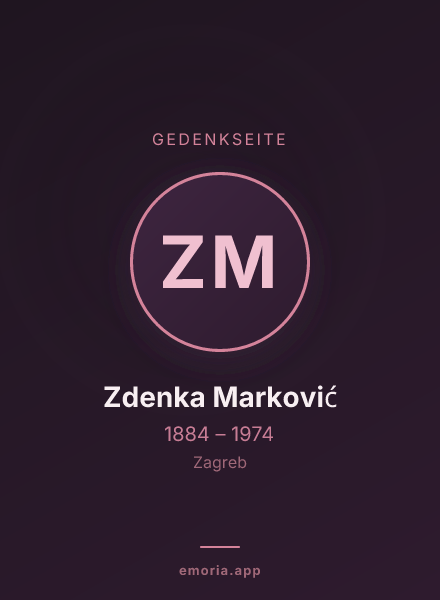 Gedenkportrait von Zdenka Marković