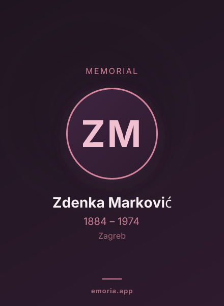 Memorial portrait of Zdenka Marković