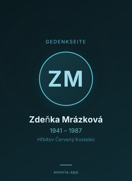 Gedenkportrait von Zdeňka Mrázková