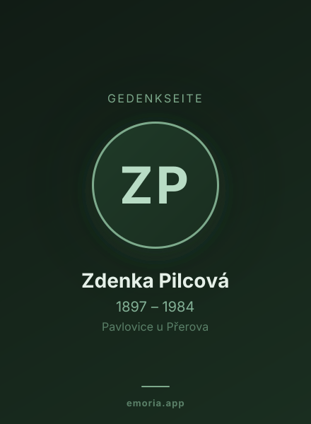 Gedenkportrait von Zdenka Pilcová