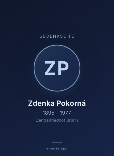 Gedenkportrait von Zdenka Pokorná