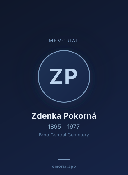 Memorial portrait of Zdenka Pokorná