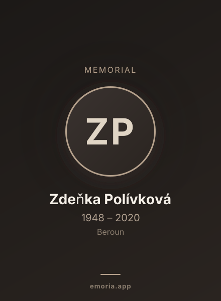 Memorial portrait of Zdeňka Polívková