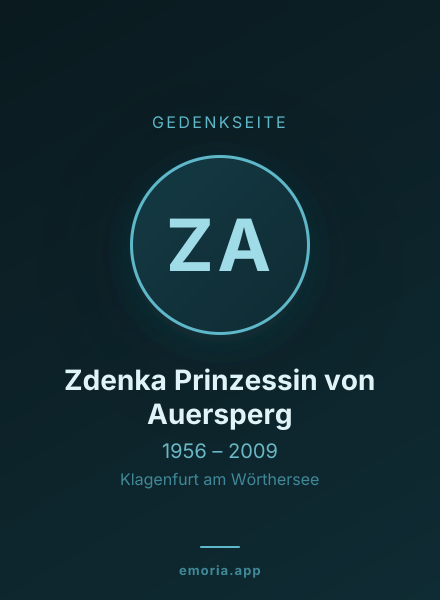 Gedenkportrait von Zdenka Prinzessin von Auersperg