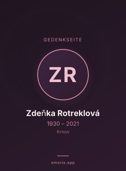Gedenkportrait von Zdeňka Rotreklová