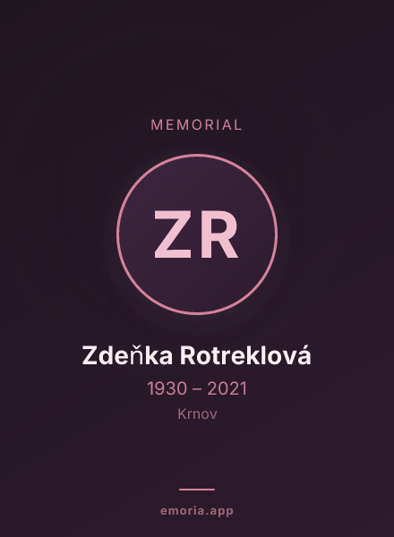 Memorial portrait of Zdeňka Rotreklová
