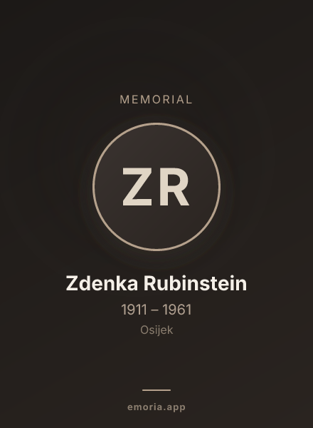 Memorial portrait of Zdenka Rubinstein