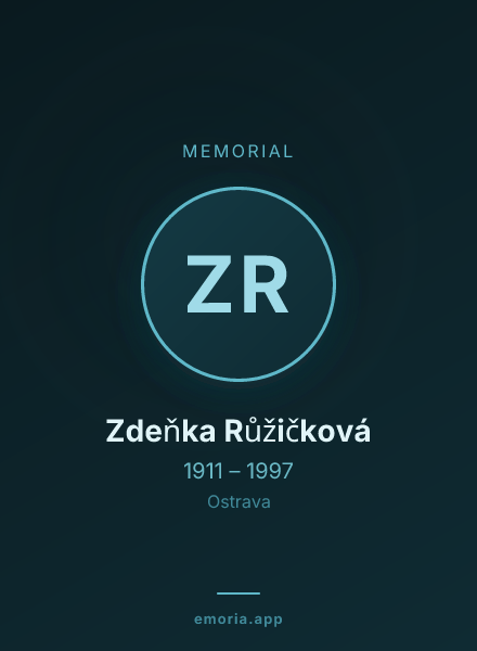 Memorial portrait of Zdeňka Růžičková