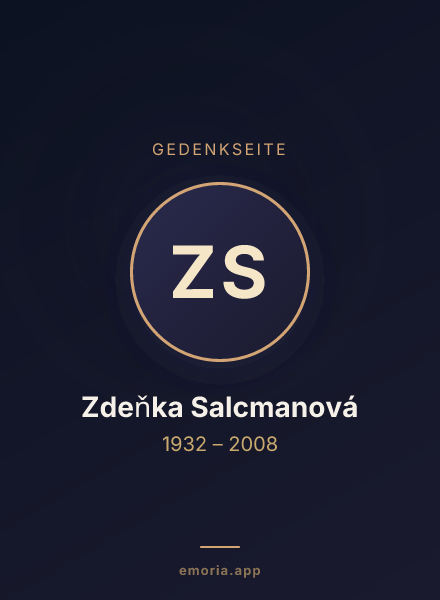Gedenkportrait von Zdeňka Salcmanová