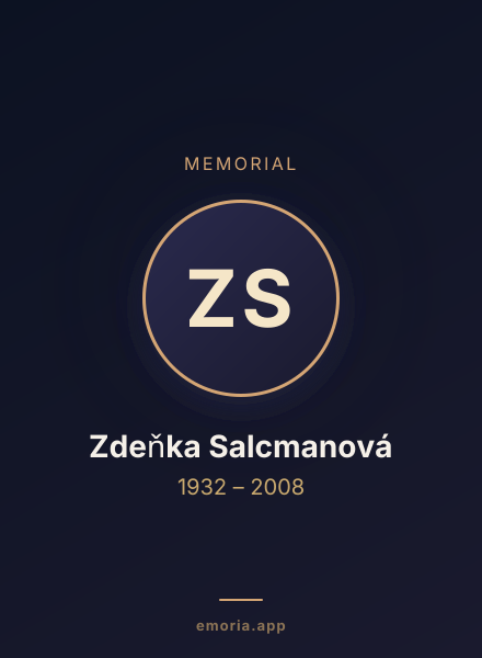 Memorial portrait of Zdeňka Salcmanová