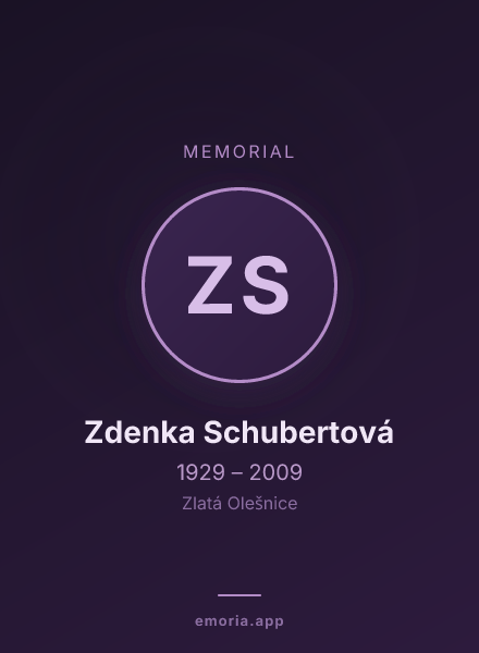 Memorial portrait of Zdenka Schubertová