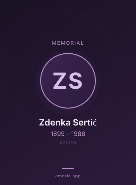 Memorial portrait of Zdenka Sertić