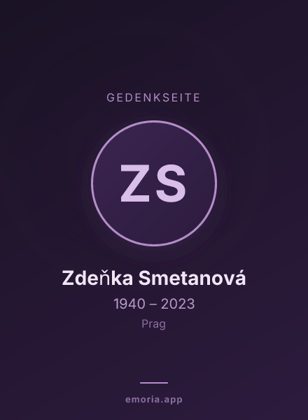 Gedenkportrait von Zdeňka Smetanová