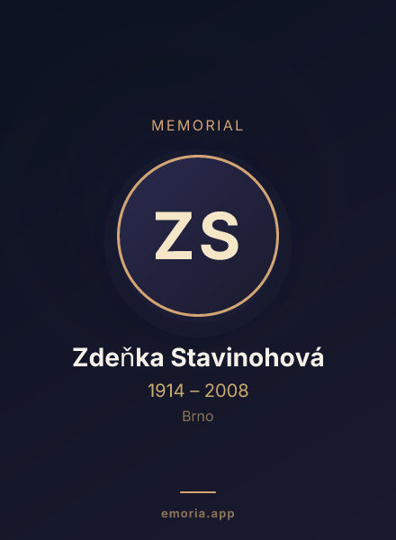 Memorial portrait of Zdeňka Stavinohová