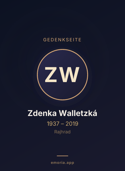 Gedenkportrait von Zdenka Walletzká