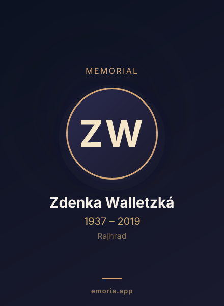 Memorial portrait of Zdenka Walletzká