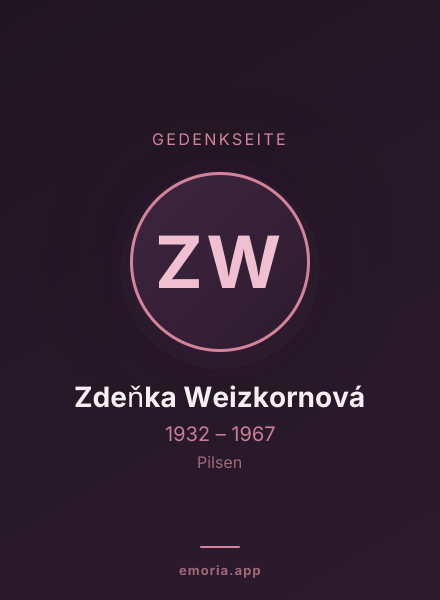 Gedenkportrait von Zdeňka Weizkornová